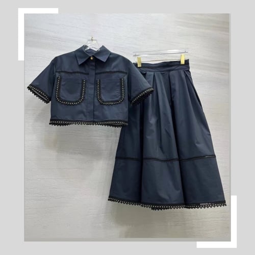 2Pieces Set • Skirt & Top (Navy Blue)