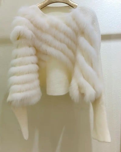 Stylish White Fur Sweater