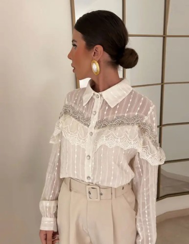 White Ruffle Blouse
