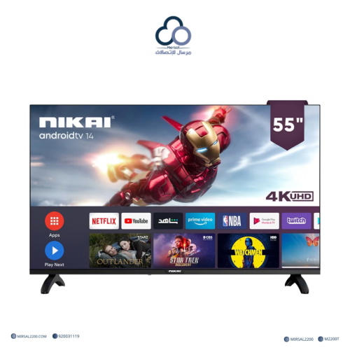 تلفزيون أندرويد ذكي 55 بوصة 4K UHD – أسود