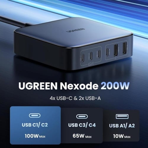 يوجرين قاعدة شحن USB C 200 واط متعددة الوظائف 6 في...