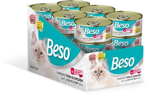 كرتون شرائح التونة والدجاج في المرق