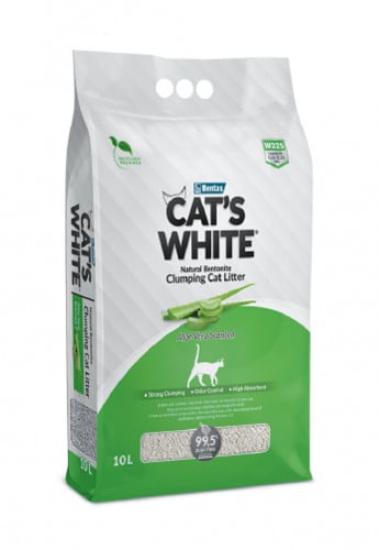 رمل قطط تركي كات وايت برائحة الصبار (10 لتر)
