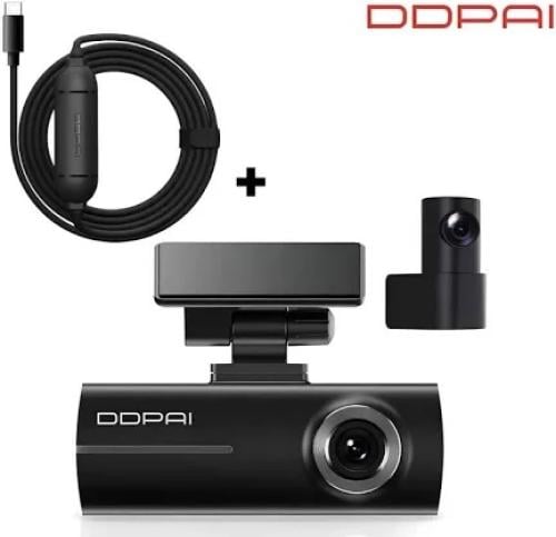 داش كام DDPAI N1 مع كاميرات أمامية وخلفية توفر تسج...
