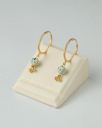 Gold earrings 21 karat