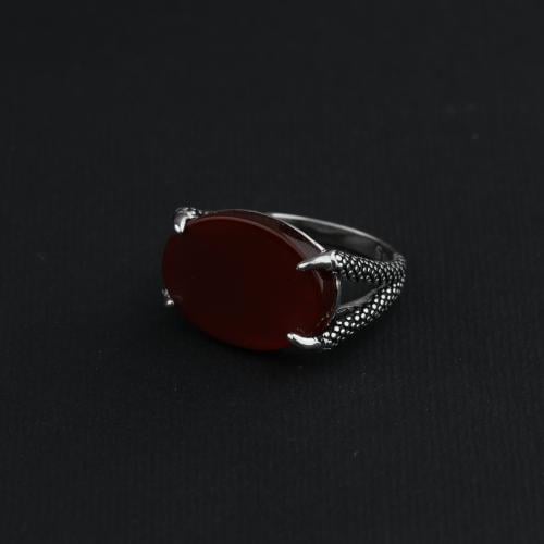 خاتم فضه مخالب صقر عيار 925 كبدي فاتح