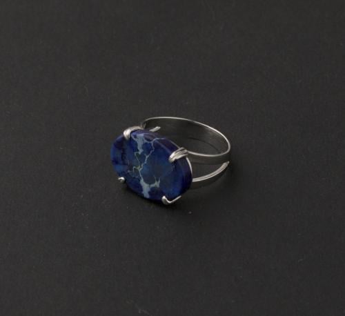 خاتم انياب كحلي معرق عيار 925