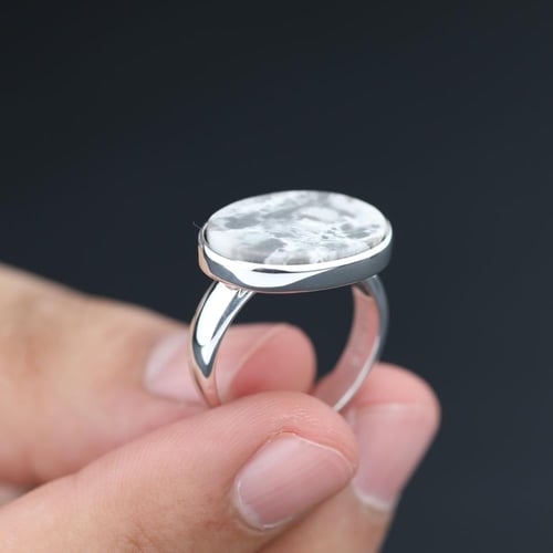 خاتم ملكي رصاصي نقش فضة عيار 925