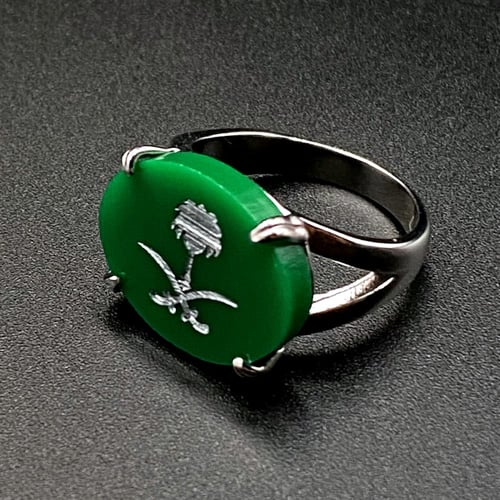 خاتم فضه انياب سيفين و نخله اخضر