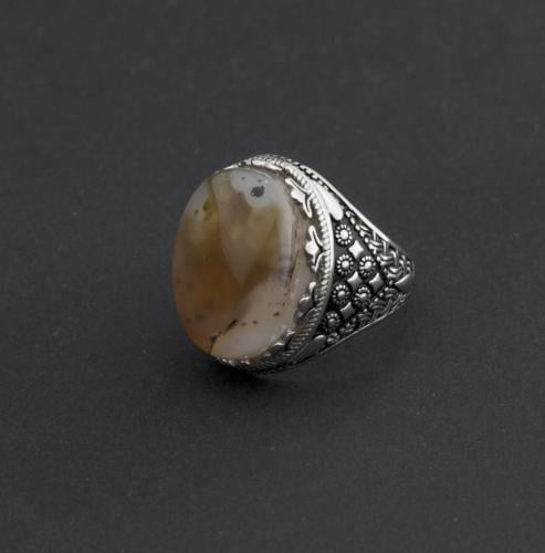 خاتم فضة عقيق 11