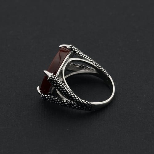 خاتم فضه مخالب صقر عيار 925 كبدي فاتح