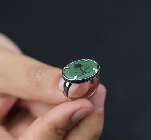 خاتم فضة سيفين ونخله مقابض ٢