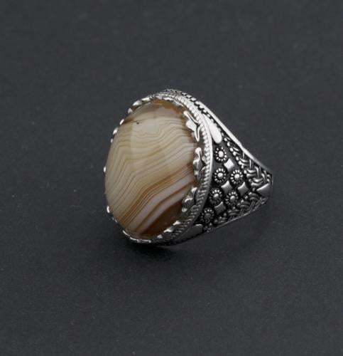خاتم فضة عقيق 2