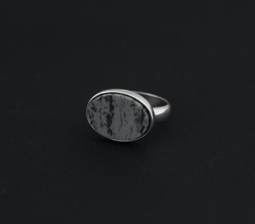 خاتم ملكي رصاصي فاتح مقلم فضة عيار 925