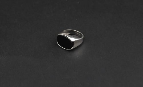 خاتم الدرع فضه اسود