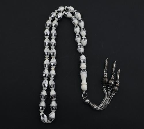 سبحه عظم فضي واسود