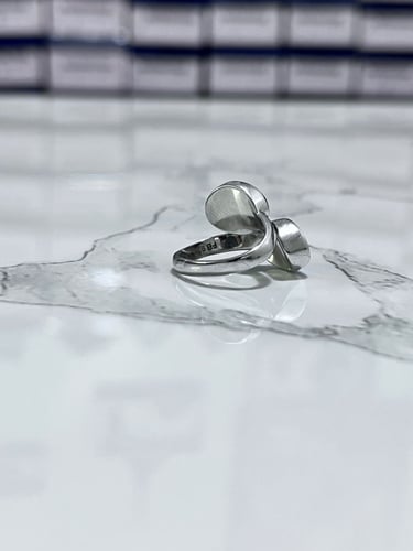 خاتم اسود رأسين عيار 925