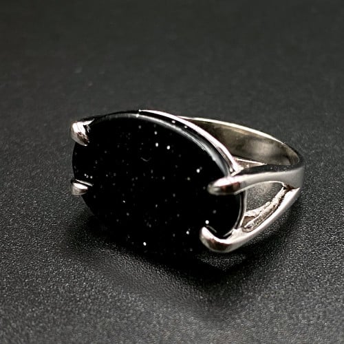 خاتم فضه مقبضين اسود روز عيار 925