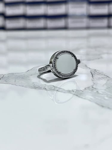 خاتم وجهين متحرك فضة عيار 925/