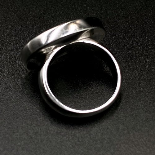 خاتم فضه ملكي سيفين و نخله حفر اسود