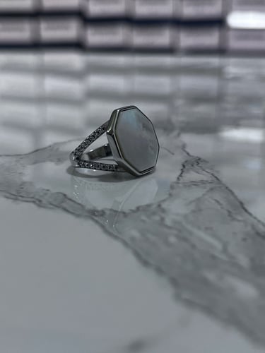 خاتم ثماني انياب فضة عيار 925