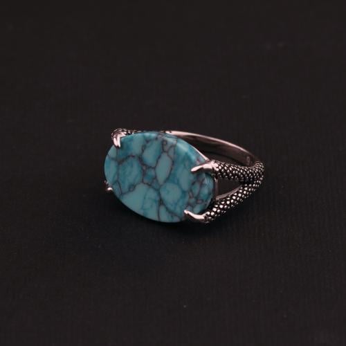 خاتم فضه مخالب صقر تركوازي معرق عيار 925