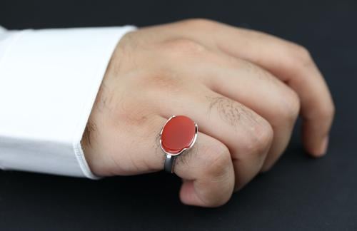 خاتم تاج ملكي كبدي فاتح عيار 925