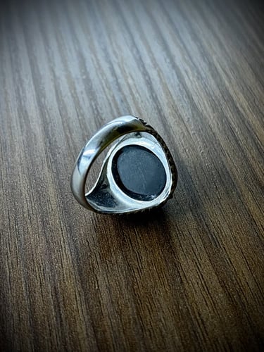 خاتم فضه زراكون اسود