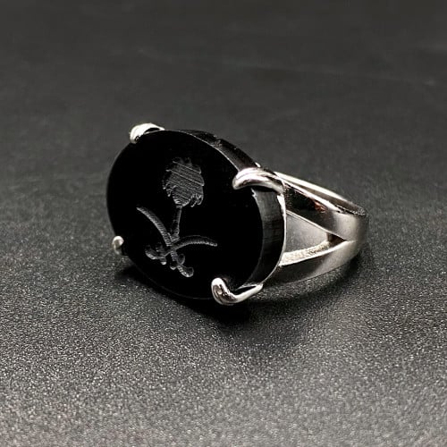 خاتم فضه انياب سيفين و نخله اسود