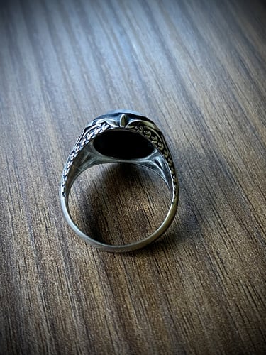 خاتم فضه زراكون اسود