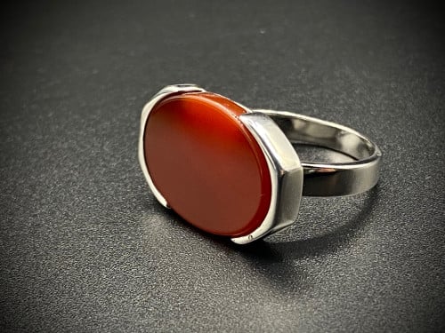 خاتم فضه فكين كبدي فاتح عيار 925