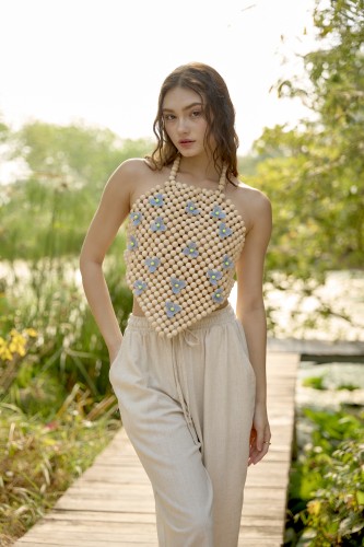 Blue Wood Top