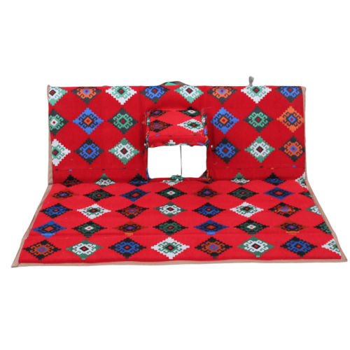 مسند ظهر مع تكاية احمر فاتح