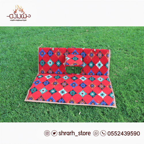 مسند ظهر مع تكاية احمر فاتح