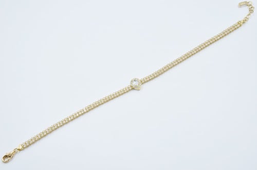 اسوارة ذهب عريضة تصميم لوزة عيار 18 قيراط