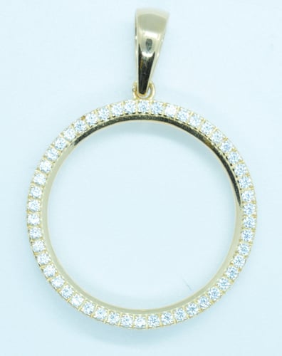 برواز جنيه ذهبي دائري مزخرف بالزركون (سامبل)