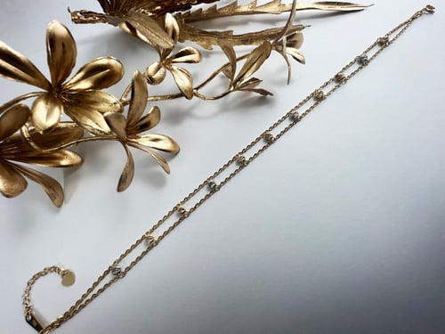 خلخال ذهب ناعم عيار 18 قيراط (خطين)