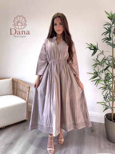 فستان بخصر ناعم لافندر