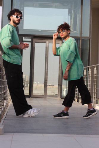تيشرت اوفر سايز اخضرفاتح