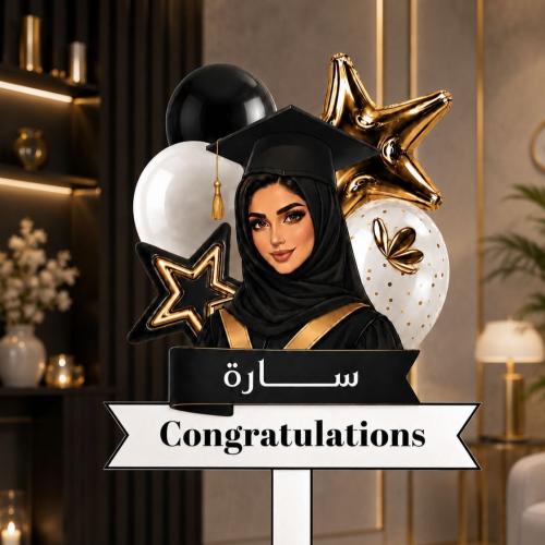 لوحة تخرج مخصصة بالاسم للذكرى
