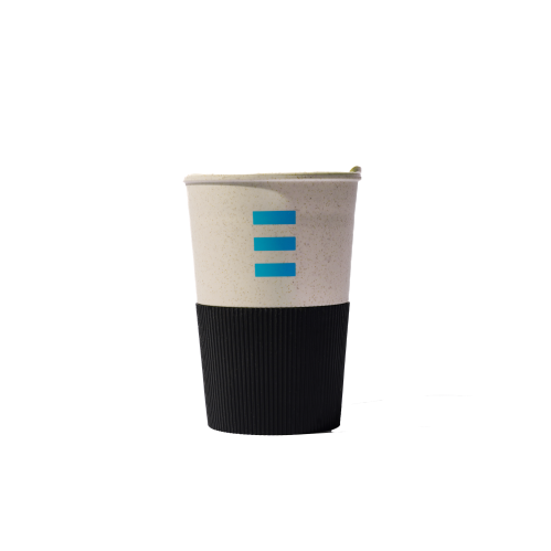 كوب قهوة باللون الأبيض والأسود حجم 12oz