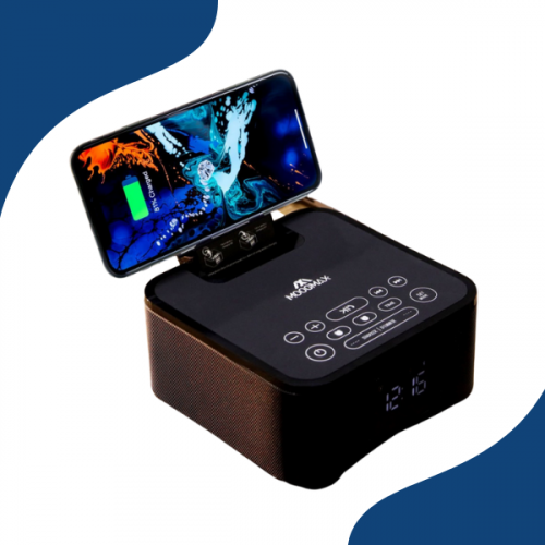 مكبر صوت بلوتوث و منبه وشاحن لاسلكي ساعة رقمية 6 ف...