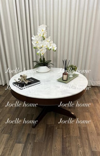 طاولة قهوة قطر 100 سم ، ارتفاع 50 سم ، سطح رخام