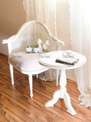 كرسي بتصميم نصف دائرة ، راتان ، خشب زان