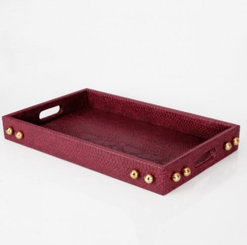 صينية leather عنابي