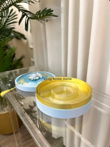 صحن ازرق تقديم ، لشوكلا او البسكويت ، يمكن ازاله ا...