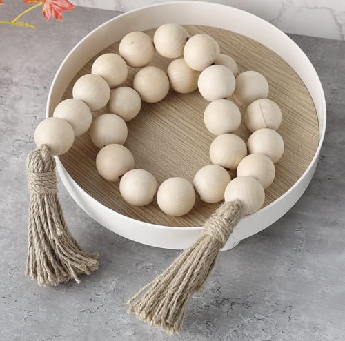 ديكور بطراز ريفي 58 انش، عبارة عن اكليل من الخرز ا...