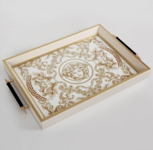 صينية تقديم فيرزاتشي بتصميم مميز مميز بحواف كريمي