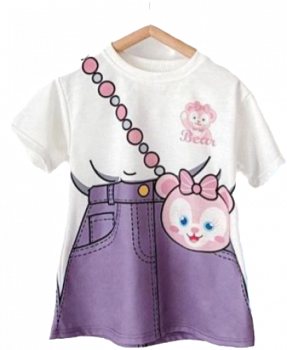 تيشيرت طويل برسمه أرنب وردي