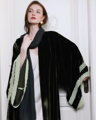 Love & Lace Green velvet x delicate lace